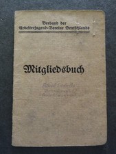SAJ, SPD, KPD, Arbeiterbewegung, Jugendbewegung, Mitgliedsbuch Arbeiterjugend AJ