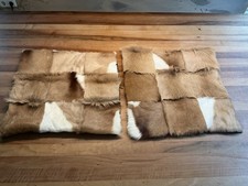 2 Springbock Kissenhüllen, Echtfell, Namibia, Afrika, Dekoration, Patchwork 