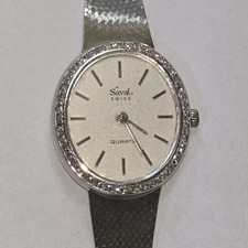 SAVAL  SWISS /14 K/585 Gold-Damenuhr- Quartz-läuft Top-