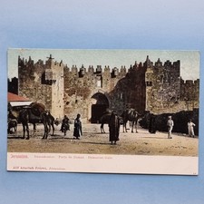 Jerusalem Postkarte um 1910 Damaskustor Bedoiunen Volk Palästina Israel