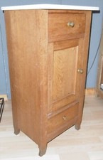 2 laden jugendstil nacht tisch alt mini kommode massiv holz eiche top deko unres