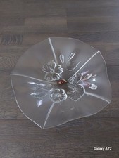 Obstschale aus Glas (original WALTHER GLAS) ca. 35 cm geblümtes Muster