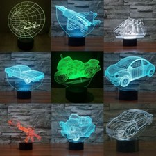 LED 3D Auto Flugzeuge