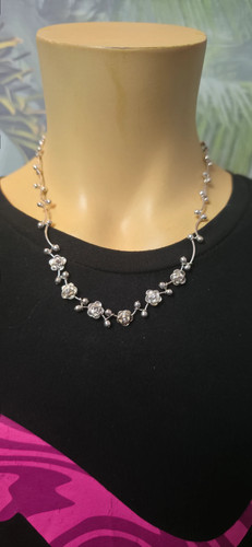 Kette silber rosen strass - kette,