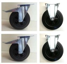 RÄDER 4 Stück VOLLGUMMIRÄDER RÄDERSET SCHWERLASTRÄDER GUMMIRAD 200mm Räder-200.4