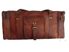 Herren Echt Braun Leder Große Vintage Reisetasche Reise Fitness Wochenende Üb...