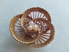 Brosche Perlen vintage Anstecknadel sehr gut erhalten filigran