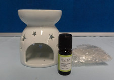 BOCHEE - Keramik Duftlampe weiß mit Sternen + Duftöl Lemongrass - NEU/OVP