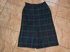 Frankenwälder Woll Rock 40 Grün Blau Schwarz Glitzer Kariert Sehr gut #D6192