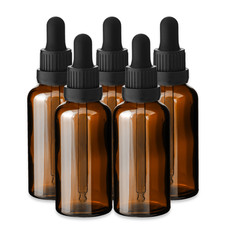 5x Glasflasche braun 50 ml mit