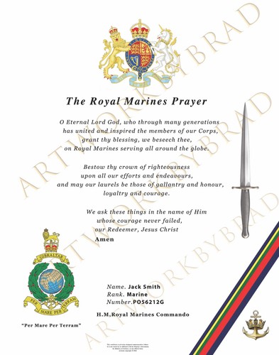 Royal marines gebet - marines, 11x14"