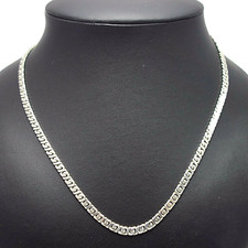 starke Unisex Flachpanzer Kette Halskette Collier 50cm 925er Silber massiv