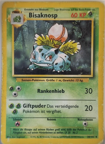 Pokémon karte bisaknosp base - pokémon,