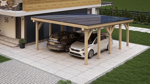 6x7m kvh massivholz - massivholz, carport