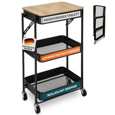 Rollwagen Servierwagen Küchenwagen Nischenwagen Plate klappbar Badregal Badwagen
