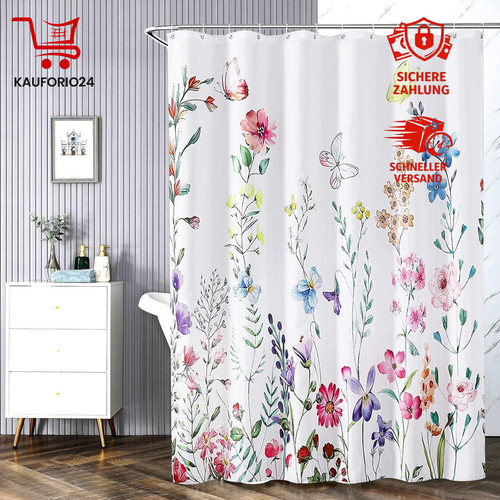 Duschvorhang blumen bunt - duschvorhang,