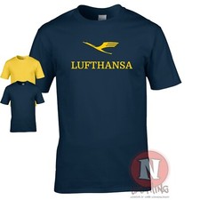 Lufthansa Fluglinie T-Shirt Klassisch Airlines Logo 50's 60's Flughafen Flugzeug