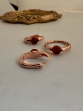 750 Gestempelte Pomellato Still Ohrringe&ring Set, Garnet, Rolled, 7.6 G. Neu