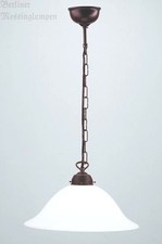 Berliner Messinglampe, Kettenpendelleuchte, Messing antik