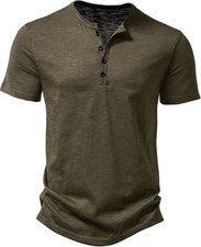 Herren-T-Shirt, Henley-Shirt