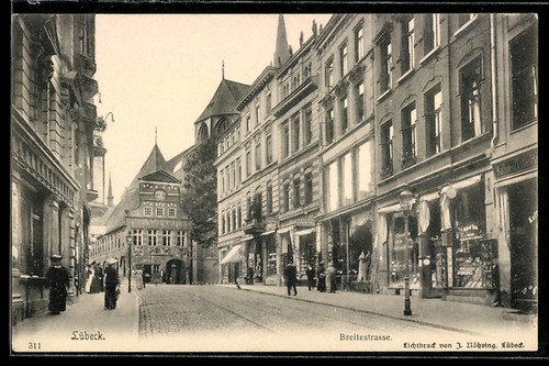 Lübeck breitestrasse - ak, lübeck,