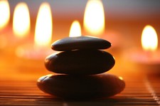 VLIES Fototapete-ZEN STEINE-(2572V)-Buddha Natur Wald Asien Wanddekoration Bild