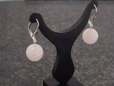 925 echt Silber Brisuren Hänger Ohrringe  Rosenquarz rose rosa Edelstein Damen