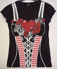   Trachten Shirt Damen - Größe M - Bluse Oktoberfest Wies'n Trachtenbluse Neu