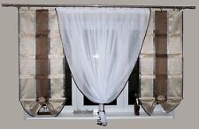 Fertiggardine aus Voile Modern Set Schöne Gardine Vorhang AG9 Braun Weiß Fenster