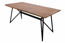 Esstisch Baumkante massiv Akazie 175 x 90 schwarz KITE B-WARE