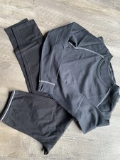 Tchibo Skiwäsche Gr.M Hose Und Shirt Lang Schwarzgrau