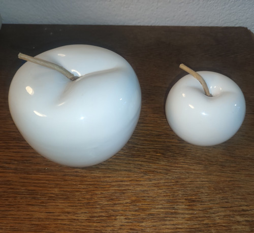 Deko apfel keramik weiß - deko-apfel, weiß,