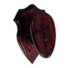 Trophäenschild für mufflon aus eschenholz. Brett. Geweih. Stangen. 32x20cm 03070