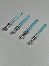 Lego Star Wars Custom Chrom Silber Griff ~ Trans Hellblau Lichtschwert X4 ~ Neu