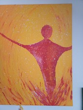 Feuer - Engel, Gr. 30 x 40 cm , Farbe gelb - rot - orange, sehr schön u. schlic