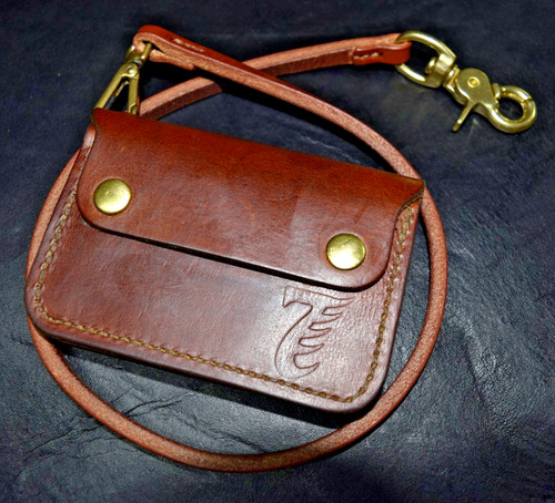 Wallet chain messing leder - messing, us