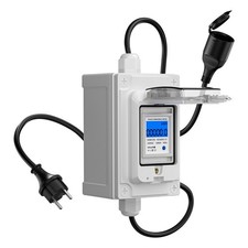 Mobiler Digital Stromzähler 230V 16A Mobile Strommessgerät  IP67 Wasserdicht LED