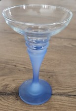 1 Blaue Glas Kerzenhalter