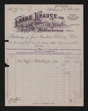 SCHLUCKENAU, Rechnung 1912 Franz Krause jun. Weberei Kurbel-Stickerei Unterröcke