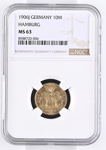 Mark gold hamburg 1906je - mark,