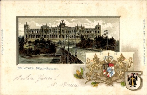 Präge wappen litho münchen - präge,
