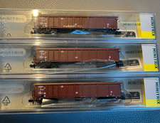 MINITRIX Spur N, 15992, 3- teiliges Güterwagen Set "Rolldachwagen", DB, Ep. VI,