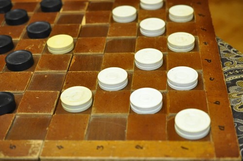 Vintage dame spiel - spiel, blinde