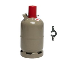 Propan-Gasflasche Camping 5kg NEU leer Grill Boot BBQ 2 in 1 Gasregler-Schlüssel