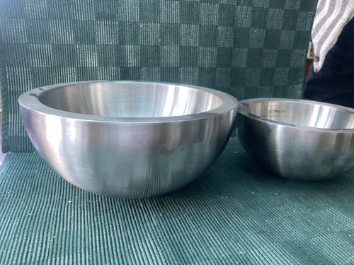 Paar edelstahl schalen - paar, edelstahl-schalen