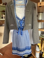 Dirndl Trachten Kleid Gr 38 Jacke Oktoberfest Blau