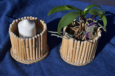 Bambusübertopf Chinaschilf Rohr Kerzenhalter Handarbeit Übertopf NiRos Handmade