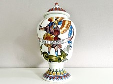 ✅ Vintage APOTEKERGEFÄẞ • Delfter Keramik "Fruct. Tamarind" Groß • Vase • Deckel