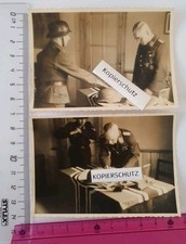 2 X Orig. Foto General Uffizier Luftwaffe Stahlhelm Pless Pszczyna Polen 1944