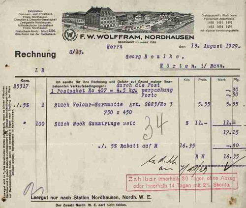 Wolffram eisen 1929 - f.w.,